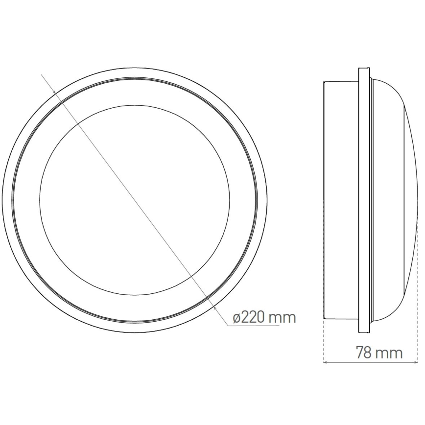 LED Plafondlamp voor buiten DARA LED/20W/230V IP65 zwart