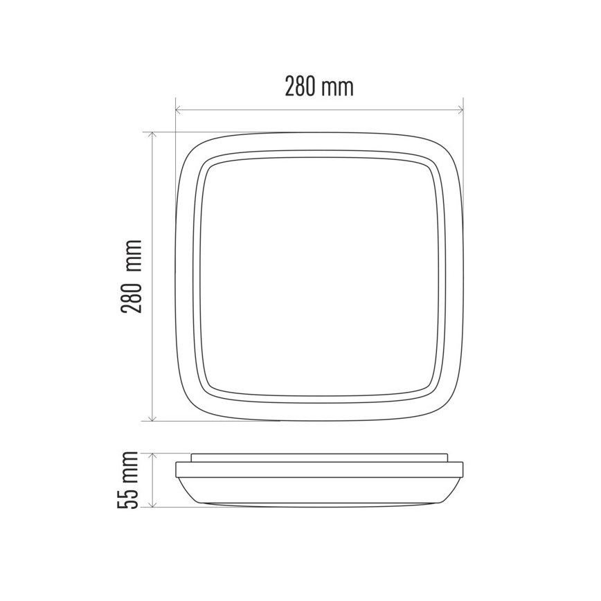 LED Plafondlamp voor buiten DORI LED/18W/230V IP54 vierkant