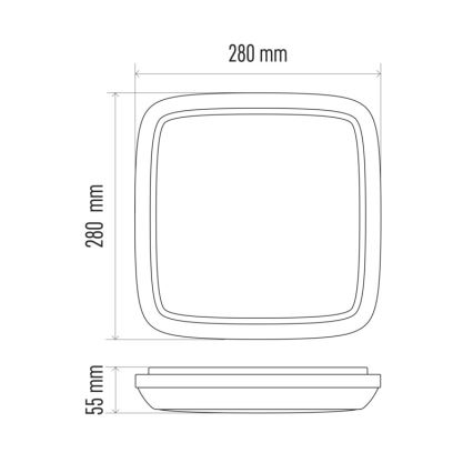 LED Plafondlamp voor buiten DORI LED/24W/230V IP54 vierkant