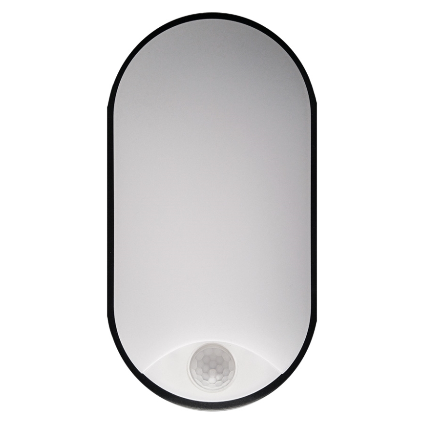 LED Plafondlamp voor buiten met sensor LED/14W/230V IP54 zwart