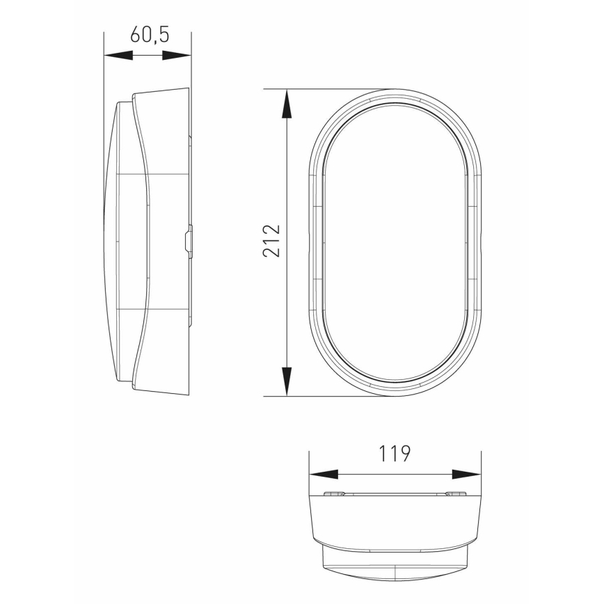 LED Plafondlamp voor buiten met sensor LED/14W/230V IP54 zwart