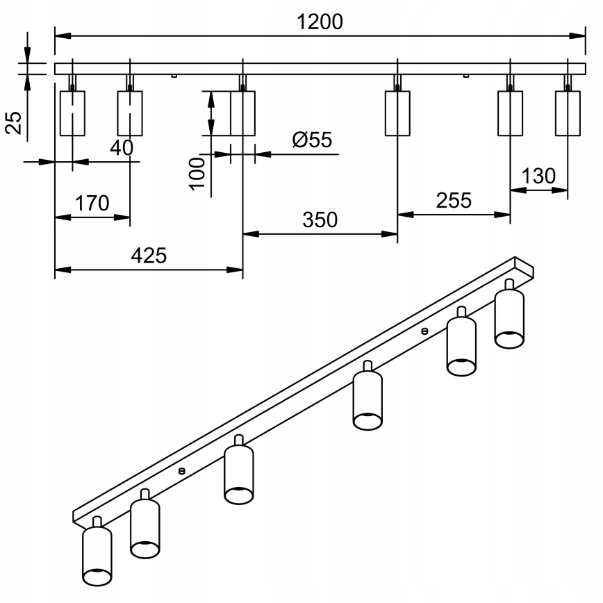 LED-plafondspot ANGIE 6x GU10/6W/230V wit