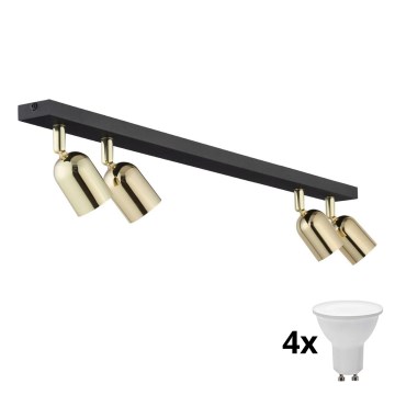 LED plafondspot TOP 4xGU10/10W/230V zwart/goud