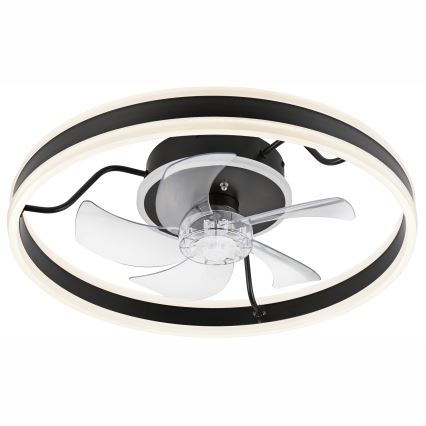 LED Dimbaar plafondlamp met ventilator APOLLO LED/38W/230V zwart + afstandsbediening