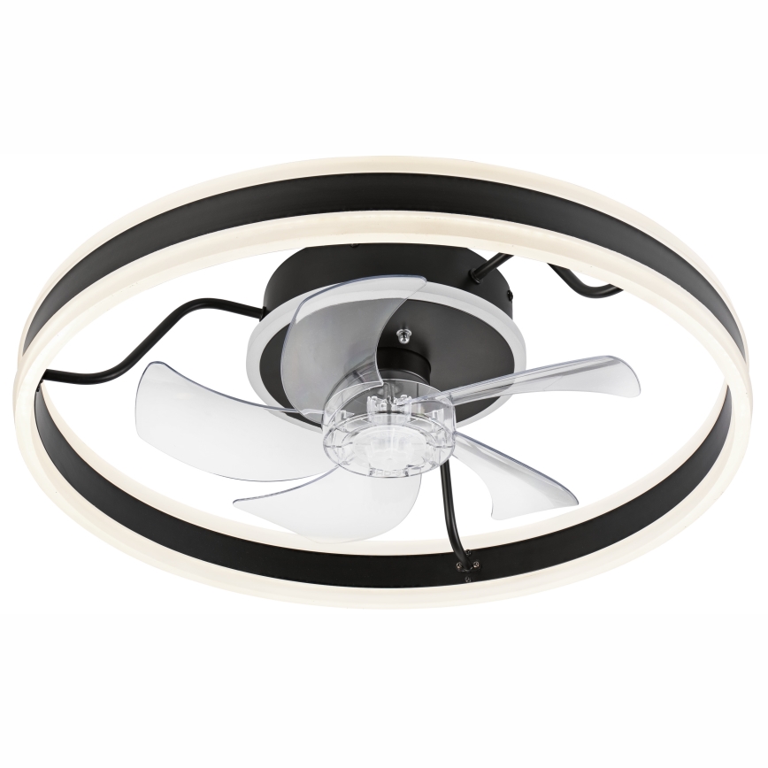 LED Dimbaar plafondlamp met ventilator APOLLO LED/38W/230V zwart + afstandsbediening