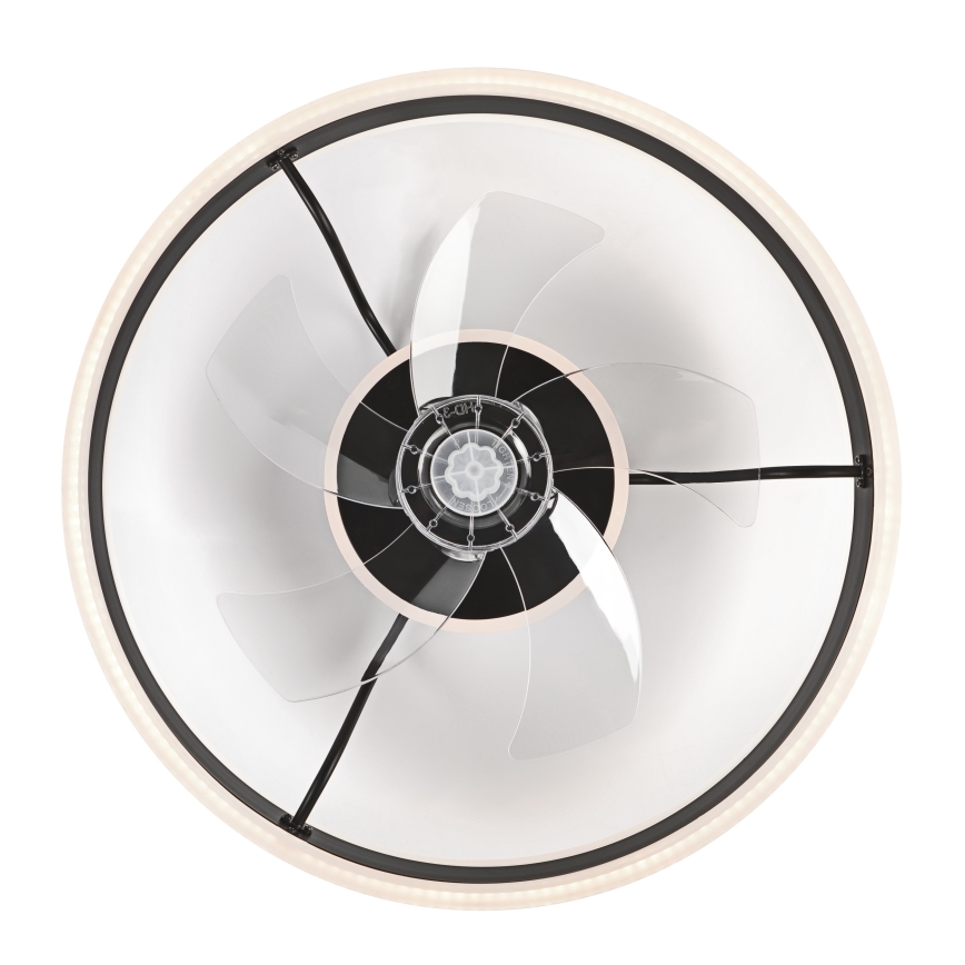 LED Dimbaar plafondlamp met ventilator APOLLO LED/38W/230V zwart + afstandsbediening