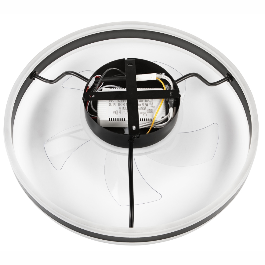 LED Dimbaar plafondlamp met ventilator APOLLO LED/38W/230V zwart + afstandsbediening