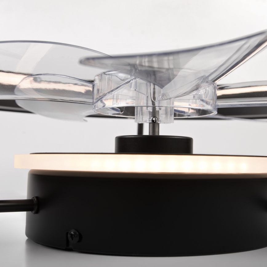 LED Dimbaar plafondlamp met ventilator FARGO LED/37W/230V zwart + afstandsbediening