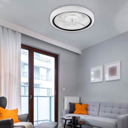 LED Dimbaar plafondlamp met ventilator GEMMA LED/37W/230V wit + afstandsbediening