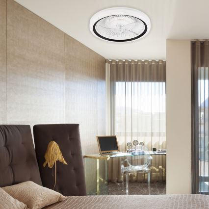 LED Dimbaar plafondlamp met ventilator GEMMA LED/37W/230V wit + afstandsbediening