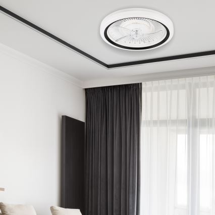 LED Dimbaar plafondlamp met ventilator GEMMA LED/37W/230V wit + afstandsbediening