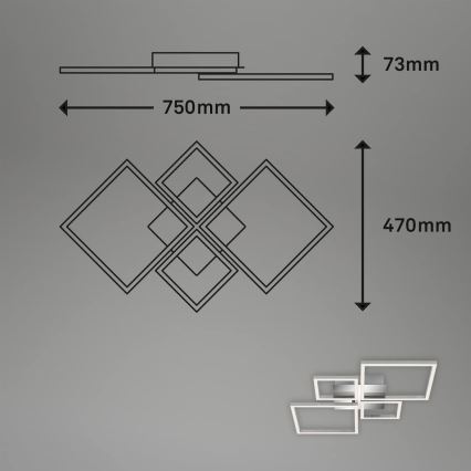 LED Plafonnier dimmable LED/42W/230V 3000K chrome mat