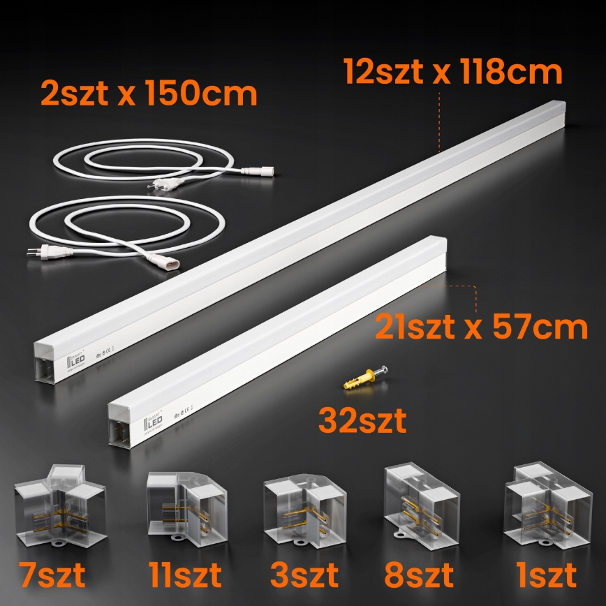 Plafonnier LED HEXAGON LED/426W/85-265V 4000K 484x243 cm IRC 90 IP44 blanc