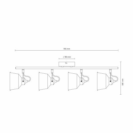 LED Plafonnière 4xE14/8W/230V