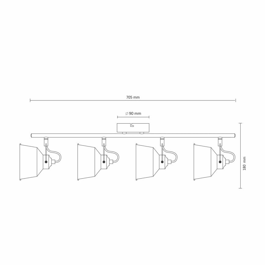 LED Plafonnière 4xE14/8W/230V