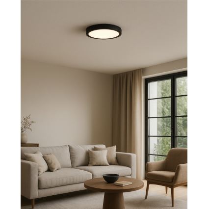 LED-plafonnière LED/18W/230V 3000/4000/6500K Ø 23 cm zwart
