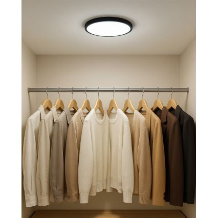 LED-plafonnière LED/18W/230V 3000/4000/6500K Ø 23 cm zwart