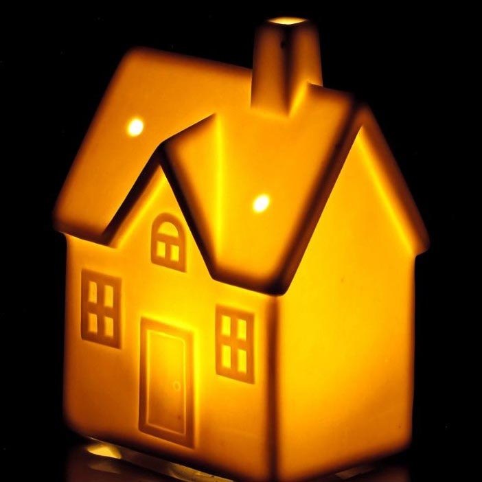 LED Porselein decoratie LED/3xLR44/warm wit huis wit