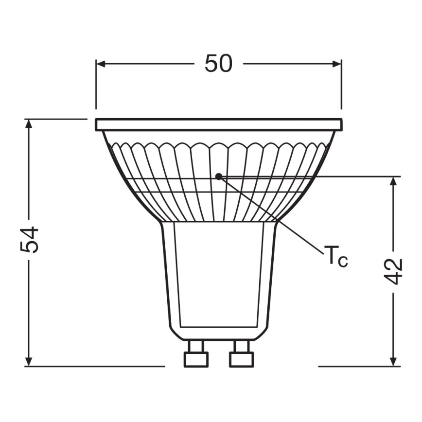 LED-reflectorlamp PAR16 GU10/4,3W/230V 2700K 36° - Ledvance