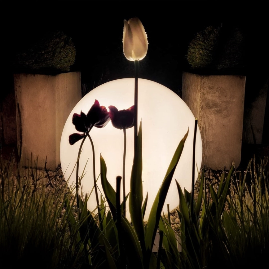 LED RGB Dimbaar buitenshuis lamp GLOBO 1xE27/8,5W/230V diameter 40 cm IP44 + afstandsbediening