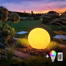LED RGB Dimbaar buitenshuis lamp GLOBO 1xE27/8,5W/230V diameter 60 cm IP44 + afstandsbediening
