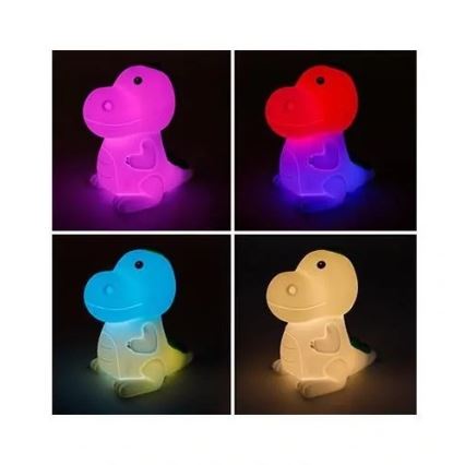 LED RGBW Dimbaar oplaadbaar kinder nachtlamp LED/2,5W/5V 3000K 1200 mAh dinosaurus