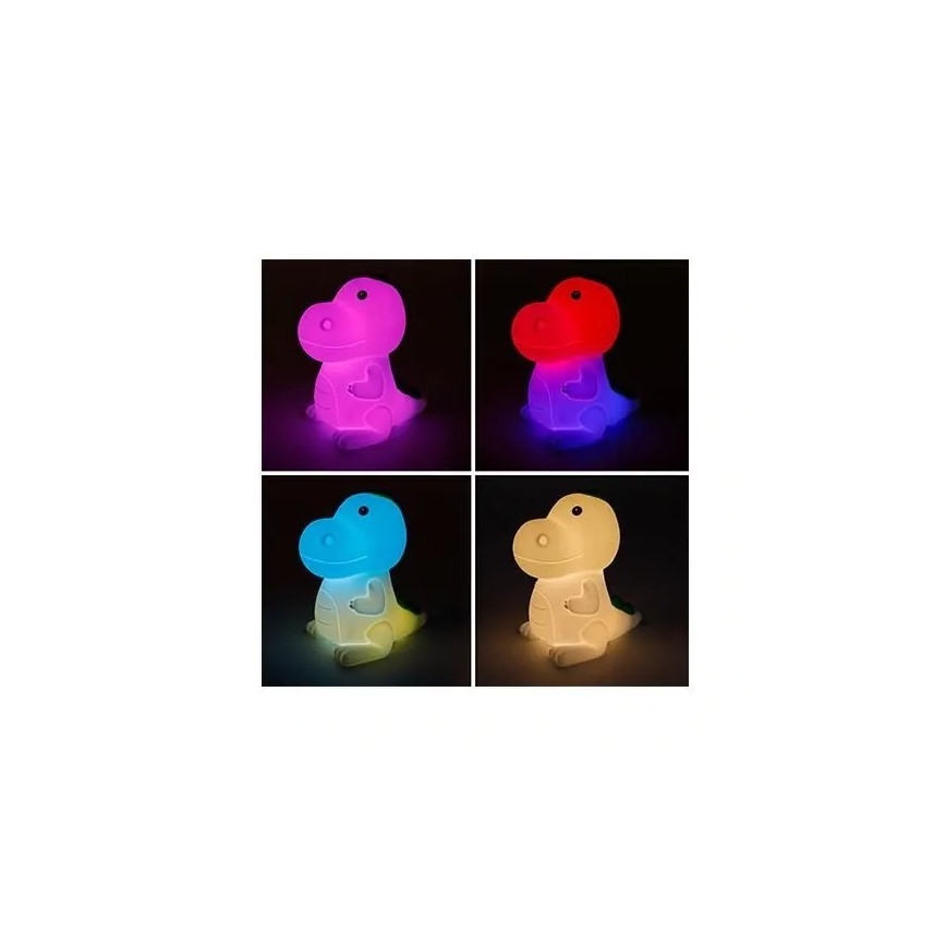 LED RGBW Dimbaar oplaadbaar kinder nachtlamp LED/2,5W/5V 3000K 1200 mAh dinosaurus