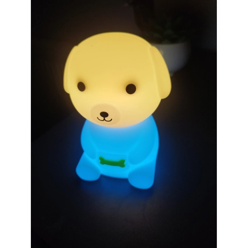 LED RGBW Dimbaar oplaadbaar kinder nachtlamp LED/2,5W/5V 3000K 1200 mAh hond