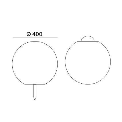 LED RGB Dimbaar zonne- lamp GARDEN BALL LED/5W/3,7V 3000K IP54 2200 mAh diameter 40 cm + afstandsbediening