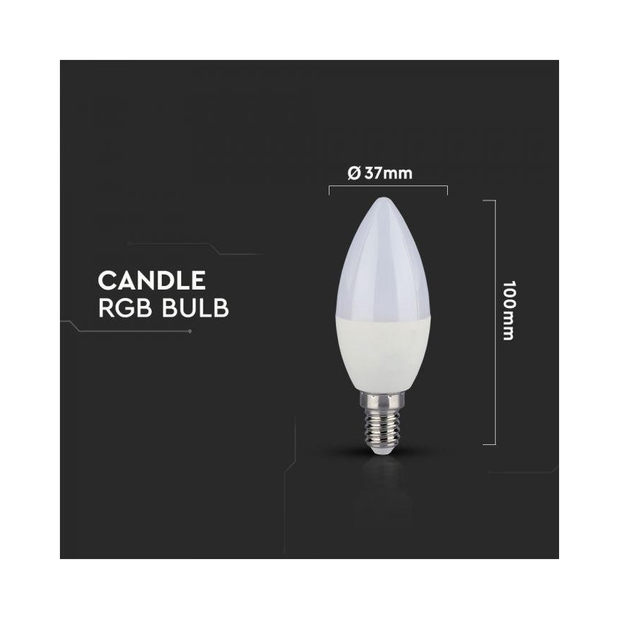 LED RGB Dimbare lamp E14 / 3,5W / 230V 6400K + afstandsbediening