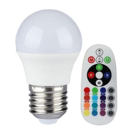 LED RGB Dimbare lamp E27 / 3,5W / 230V 3000K + afstandsbediening