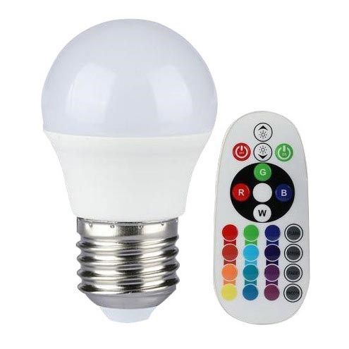 LED RGB Dimbare lamp E27 / 3,5W / 230V 4000K + afstandsbediening