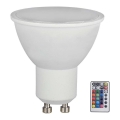 LED RGB Dimbare lamp GU10/4.8W/230V 3000K + afstandsbediening