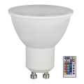 LED RGB Dimbare lamp GU10/4.8W/230V 4000K + afstandsbediening