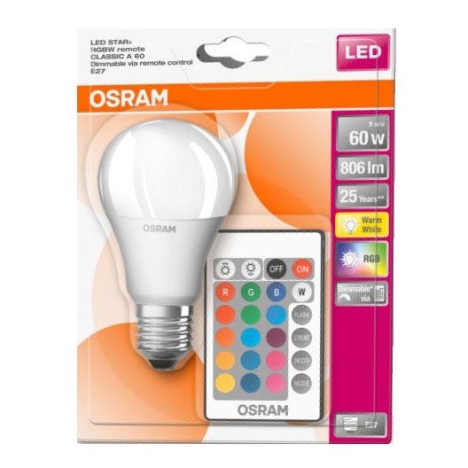 Raak verstrikt Slaapkamer wees onder de indruk LED RGB Dimbare lamp STAR+ A60 E27/9W/230V 2700K - Osram | Lumimania