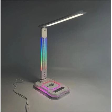 LED RGB Dimbare oplaadbare touch tafellamp met draadloos opladen LED/7,5W/5V 2700-5300K wit
