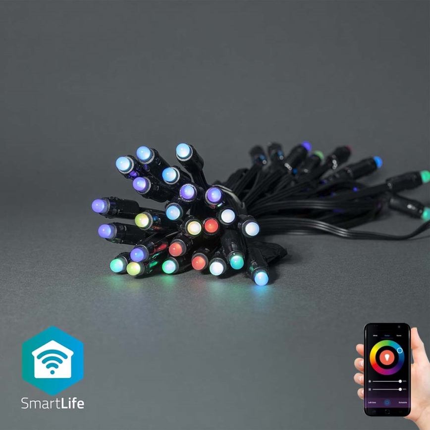 LED RGB Kerst Lichtketting voor Buiten 48xLED 13,8m IP65 Wi-Fi Tuya