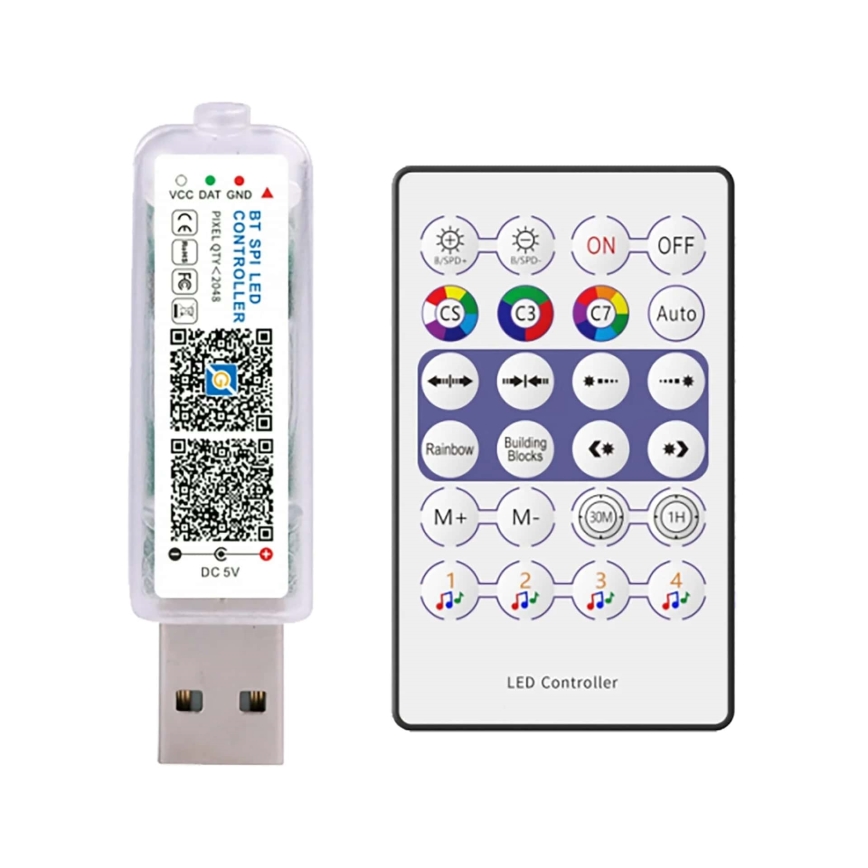 LED RGB Kerst lichtsnoer LED/10W/5V 10 m USB + afstandsbediening