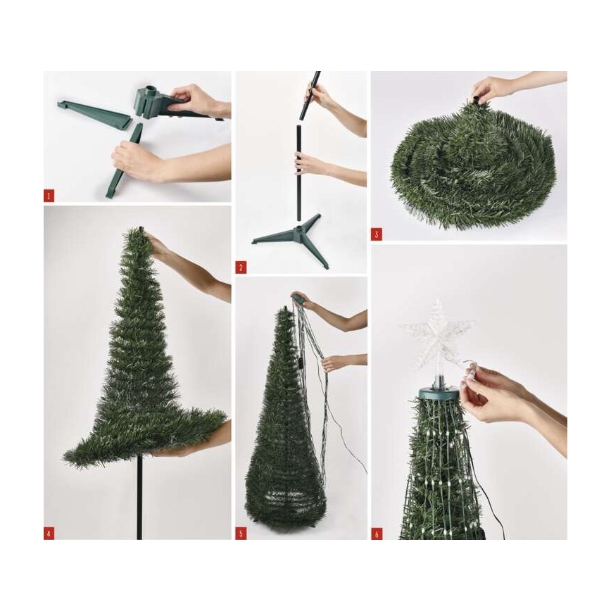 LED RGB Kerstboom met Lichtketting 234xLED/16 modi 1,5m + afstandsbediening