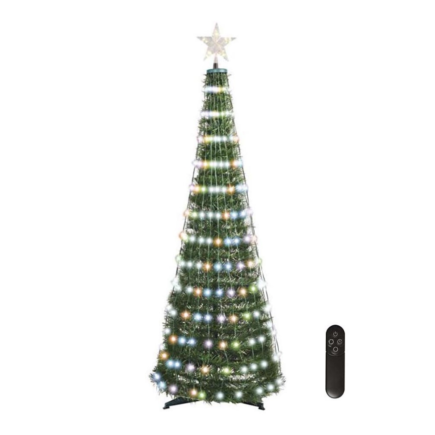 LED RGB Kerstboom met Lichtketting 304xLED/16 modi 1,8m + afstandsbediening