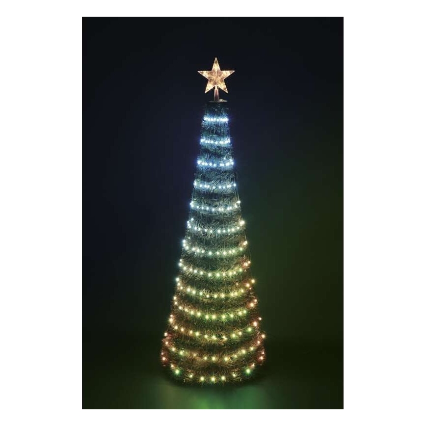 LED RGB Kerstboom met Lichtketting 304xLED/16 modi 1,8m + afstandsbediening