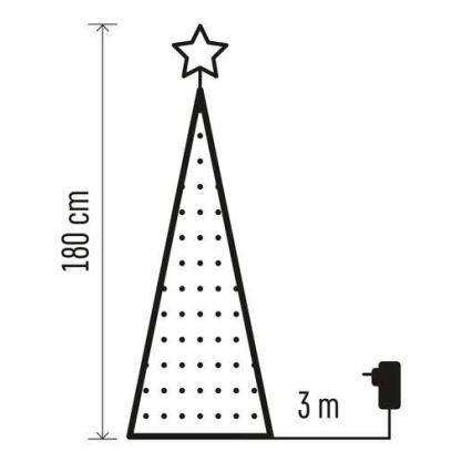 LED RGB Kerstboom met Lichtketting 304xLED/16 modi 1,8m + afstandsbediening