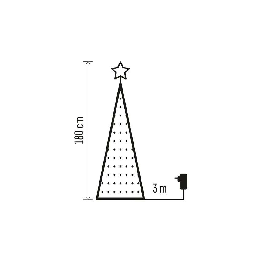 LED RGB Kerstboom met Lichtketting 304xLED/16 modi 1,8m + afstandsbediening