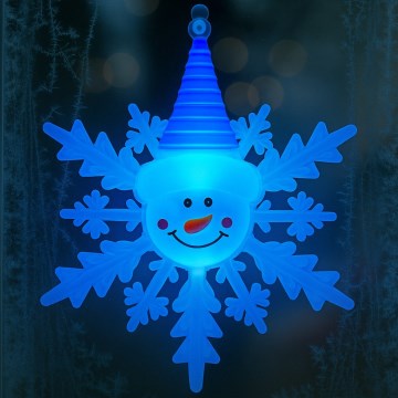 LED RGB kerstdecoratie met zuignap LED/3xLR44 sneeuwpop rood/blauw/groen