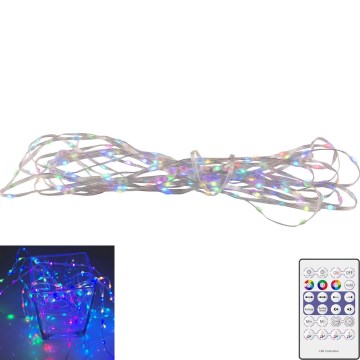 LED RGB kerstsnoer LED/10W/5V 10 m USB + afstandsbediening