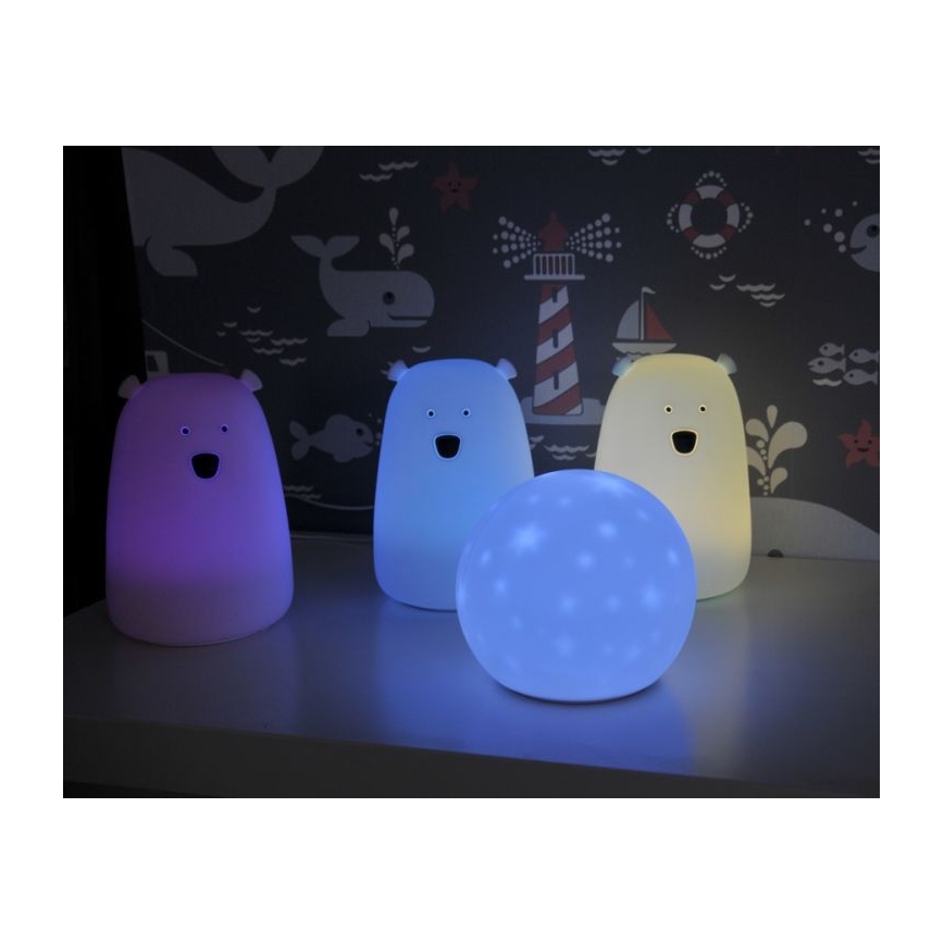 LED RGB Kinder Touchlamp BEAR LED/0,8W/5V roze + USB