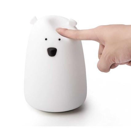 LED RGB Kinder Touchlamp BEAR LED/0,8W/5V wit + USB