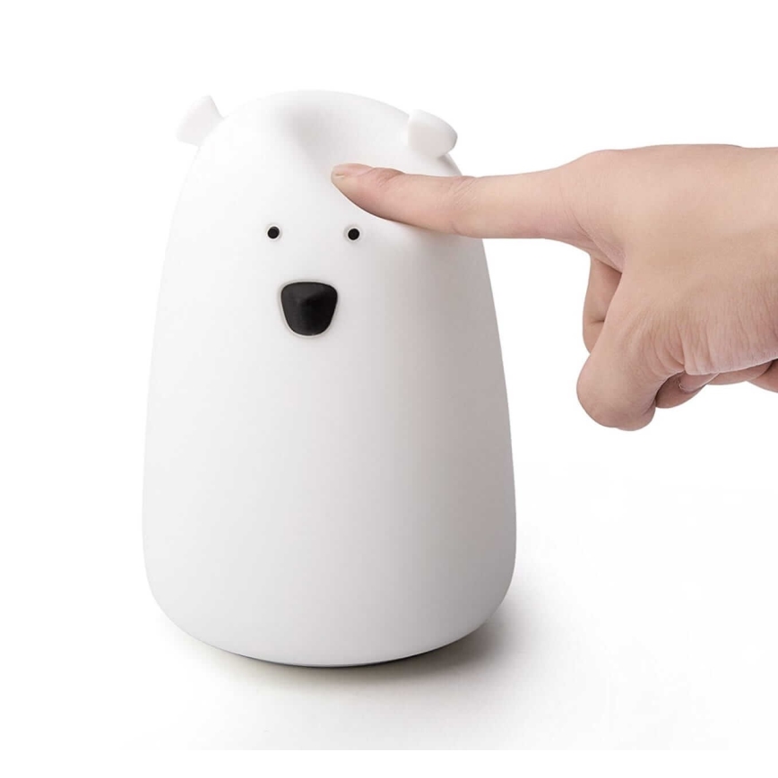 LED RGB Kinder Touchlamp BEAR LED/0,8W/5V wit + USB