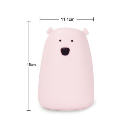 LED RGB Kinder Touchlamp BEAR LED/0,8W/5V wit + USB