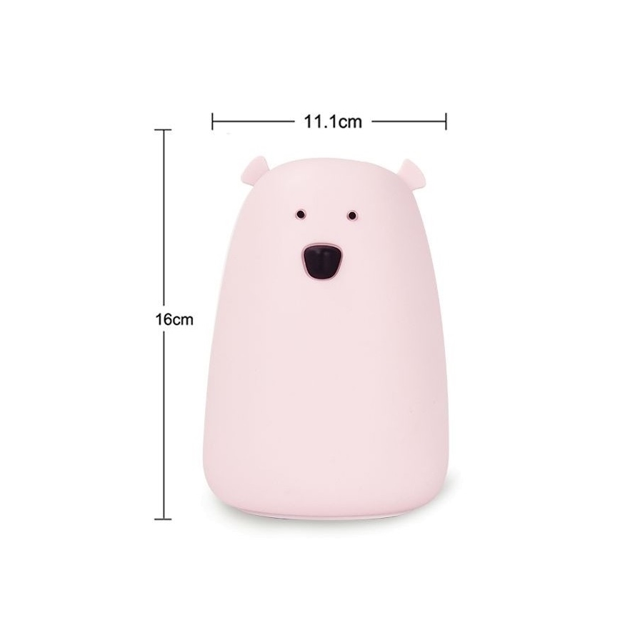 LED RGB Kinder Touchlamp BEAR LED/0,8W/5V wit + USB